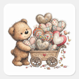 Sticker Carré Un chariot d'amour