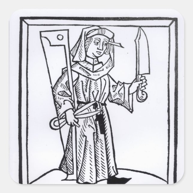 Sticker Carré Un charpentier (Devant)