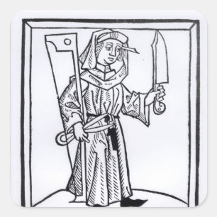 Sticker Carré Un charpentier