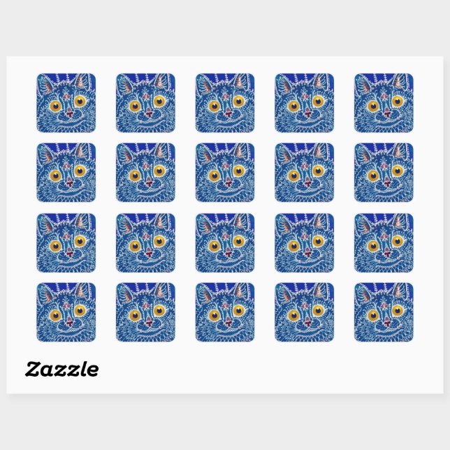 Sticker Carré Un chat de style gothique par Louis Wain (Feuille)