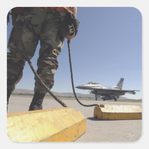 Sticker Carré Un chef d'équipe de l'Armée de l'Air d'USA