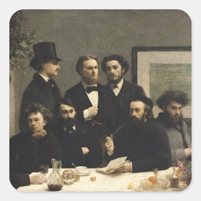 Sticker Carré Un coin de la table, 1872 (Devant)