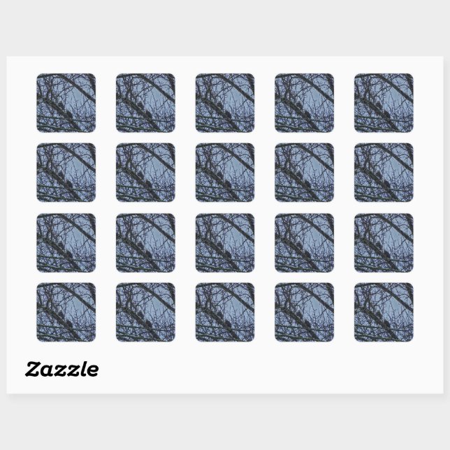 Sticker Carré Un compagnon pour l'hiver (Feuille)