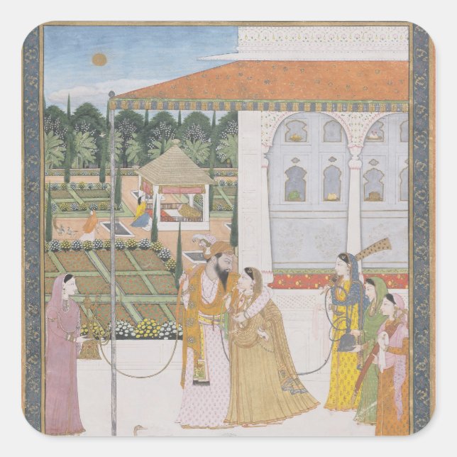 Sticker Carré Un couple marche (Devant)