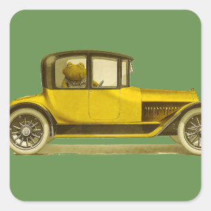 Sticker Carré Un crapaud dans une voiture à moteur-Vent dans les