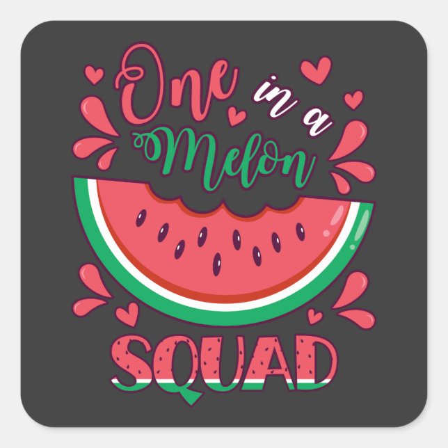 Sticker Carré Un dans un Melon Squad B Day Party (Devant)
