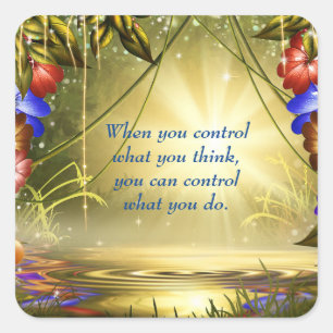 Sticker Carré Un devis Inspiré Pour Donner Plus De Puissance À V