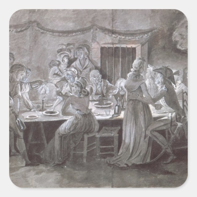 Sticker Carré Un dîner Mariage (Devant)