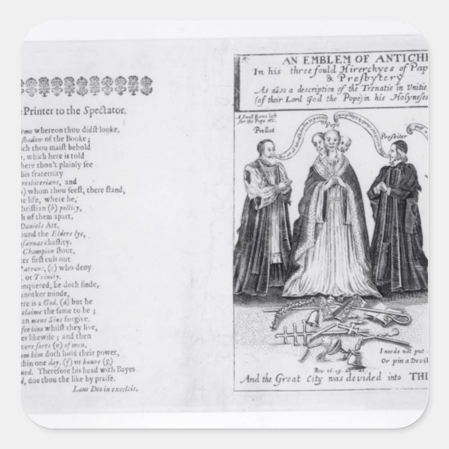 Sticker Carré Un emblème de l'Antichrist (Devant)