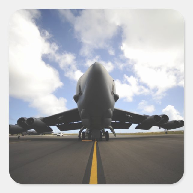 Sticker Carré Un équipage de maintenance de l'US Air Force (Devant)