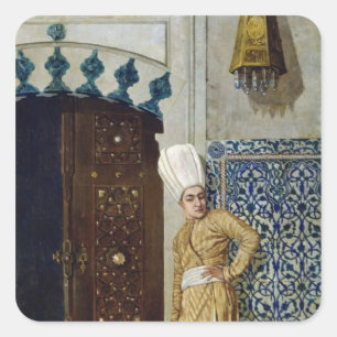 Sticker Carré Un eunuque avant la porte du harem