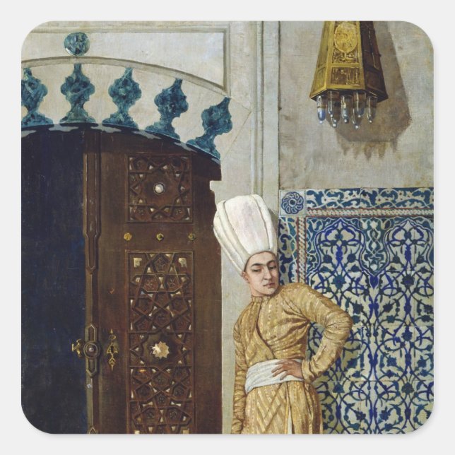 Sticker Carré Un eunuque devant la porte du harem (Devant)