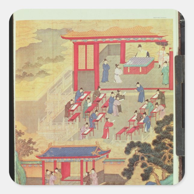 Sticker Carré Un examen public chinois ancien (Devant)