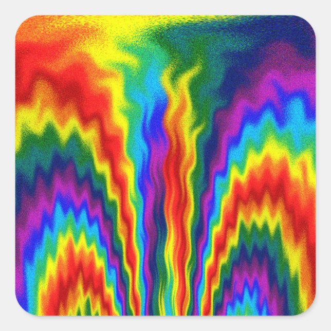 Sticker Carré Un Feu Dans Un Arc En Ciel (Devant)