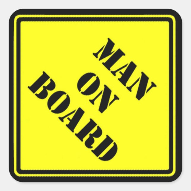 Sticker Carré Un homme à bord (Devant)