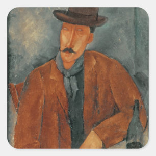 Sticker Carré Un homme assis sur une table