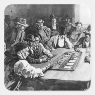 Sticker Carré Un jeu de Faro à El Paso