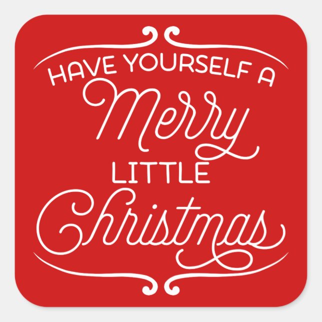 Sticker Carré Un joyeux petit Noël (Devant)