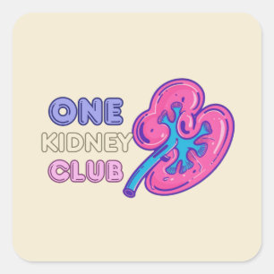 Sticker Carré UN KIDNEY CLUB, KIDNEY Transplant