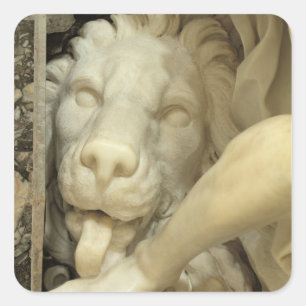 Sticker Carré Un Lion léchant le pied de Daniel