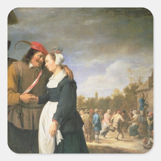 Sticker Carré Un Mariage paysan, 1648 (Devant)