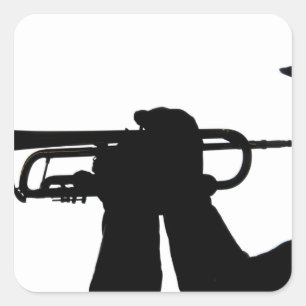 Sticker Carré Un membre de service joue une chanson