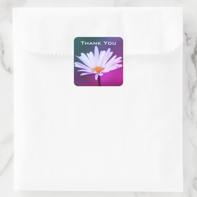 Sticker Carré Un Merci Fleur Faisant Faiser (Sac)