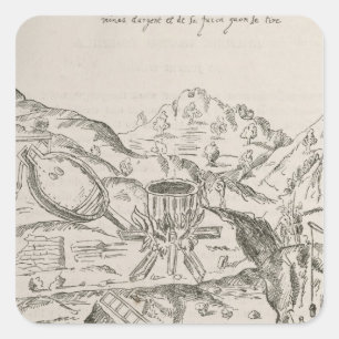 Sticker Carré Un Mine argenté