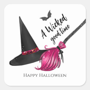 Sticker Carré Un moment méchant et agréable Joyeux Halloween