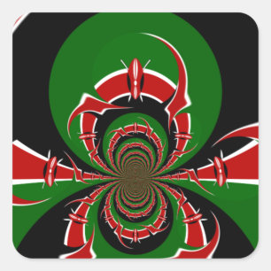 Sticker Carré Un Motif du drapeau kényan dynamique : un art puis