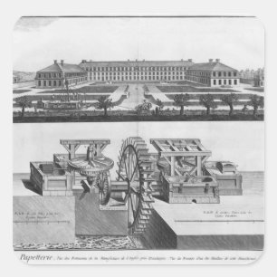 Sticker Carré Un moulin à papier