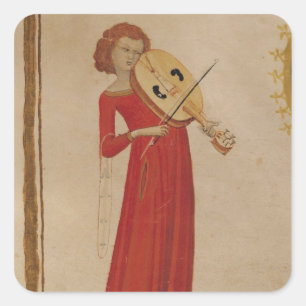 Sticker Carré Un musicien, de "De Musica" par Boethius