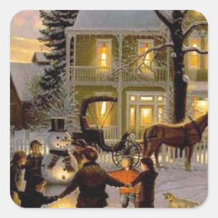 Sticker Carré Un Noël ancien de mode