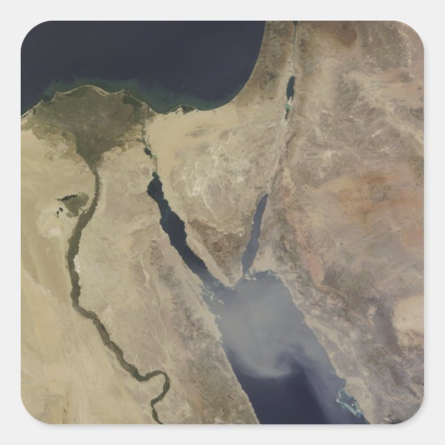 Sticker Carré Un nuage de poussière bronzée d'Arabie Saoudite (Devant)