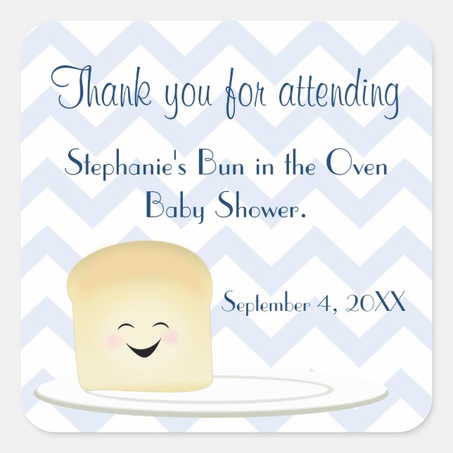 Sticker Carré Un pain dans le bleu du four (Devant)