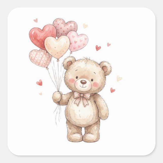 Sticker Carré Un paquet d'amour (Devant)