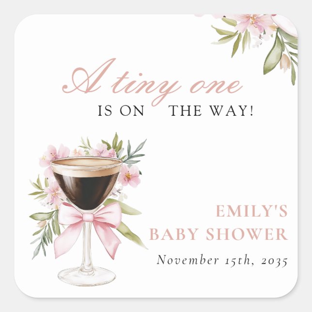 Sticker Carré Un Petit Baby shower Espresso Martini (Devant)
