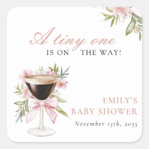 Sticker Carré Un Petit Baby shower Espresso Martini