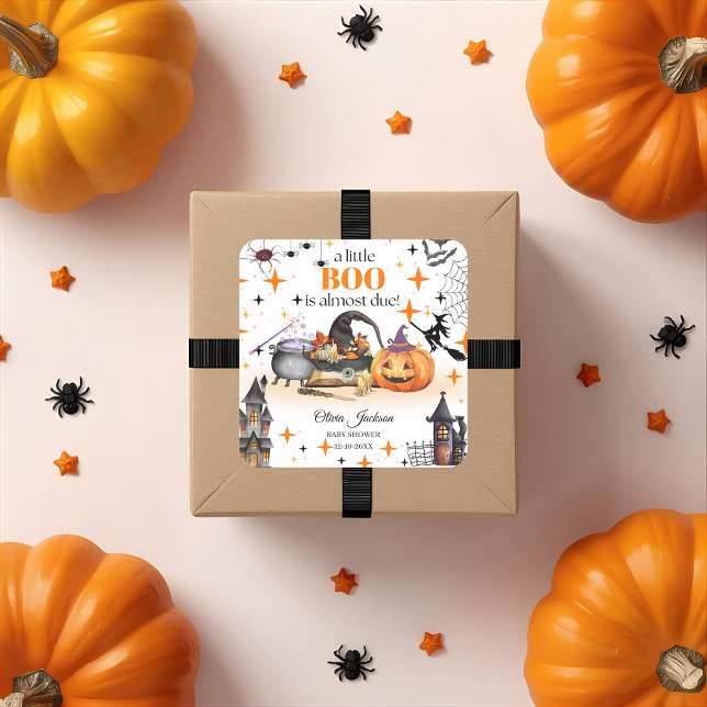 Sticker Carré un petit botte baby shower bébé invitations douche (Créateur téléchargé)