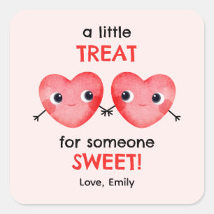 Sticker Carré Un petit cadeau pour un ami si doux petits coeurs