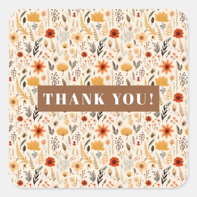 Sticker Carré Un Petit Fleur sauvage Tourne Un Anniversaire (Devant)