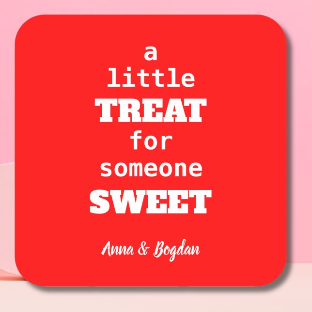 Sticker Carré Un Petit Geste Pour Quelqu'Un De Sucré | Red Valen (Créateur téléchargé)