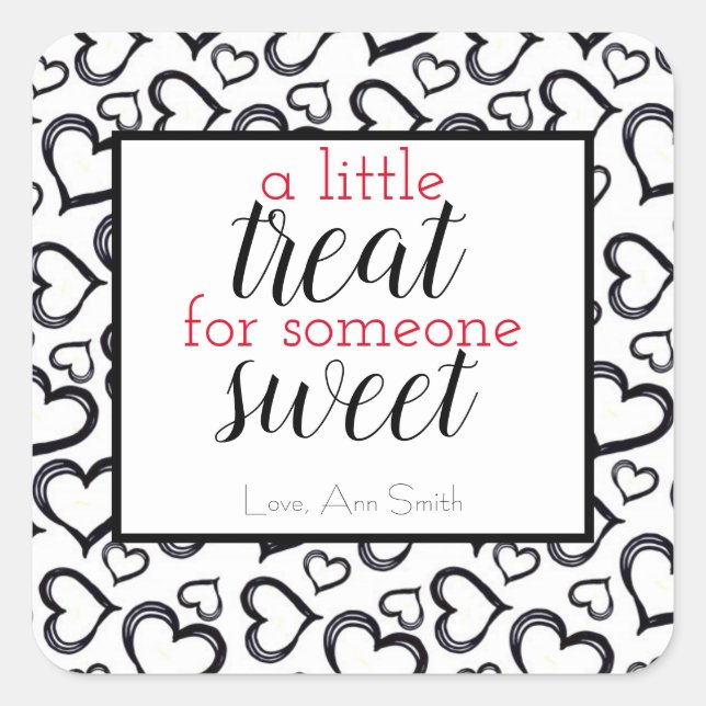 Sticker Carré Un petit régal pour quelqu’un de la Saint-Valentin (Devant)
