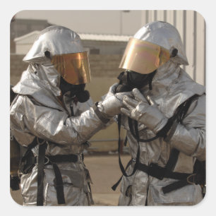 Sticker Carré Un pompier irakien