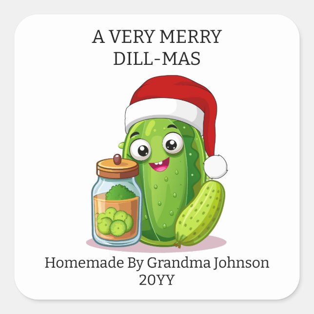 Sticker Carré Un pot de Noël très joyeux Dill-Mas (Devant)