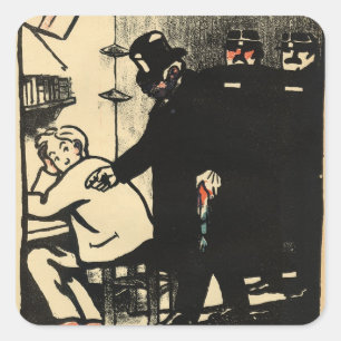 Sticker Carré Un prisonnier est exilé des crimes et