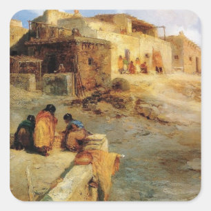 Sticker Carré Un Pueblo indien Laguna Nouveau-Mexique - 1906