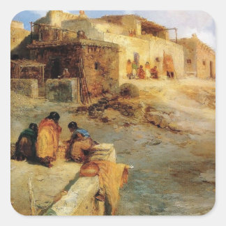 Sticker Carré Un Pueblo indien Laguna Nouveau-Mexique - 1906