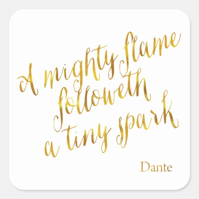 Sticker Carré Un puissant Modèle Faux Gold Foil Dante (Devant)