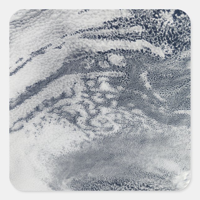 Sticker Carré Un réseau de nuages sur l'océan Pacifique (Devant)